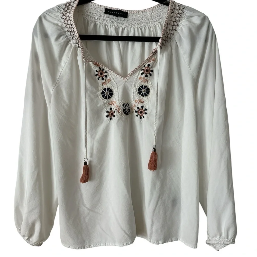 SANCTUARY Freya Boho Blouse in Muslin size L